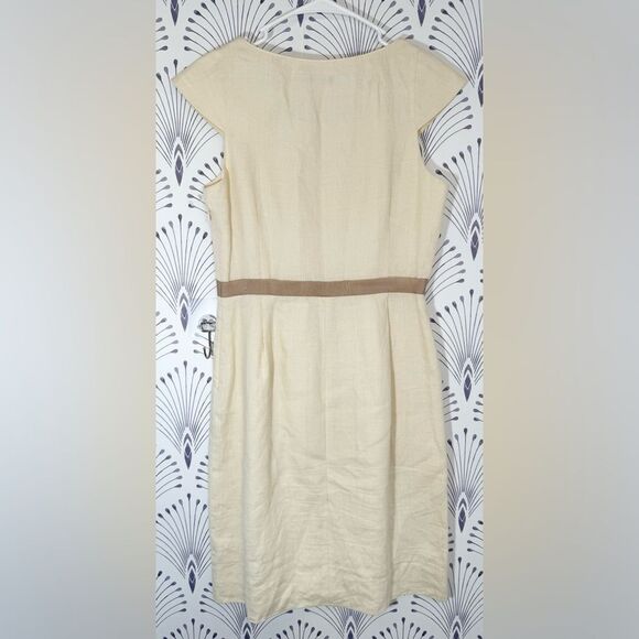 J.Crew Linen Cream A-Line Midi Dress size 10 - Picture 5 of 5